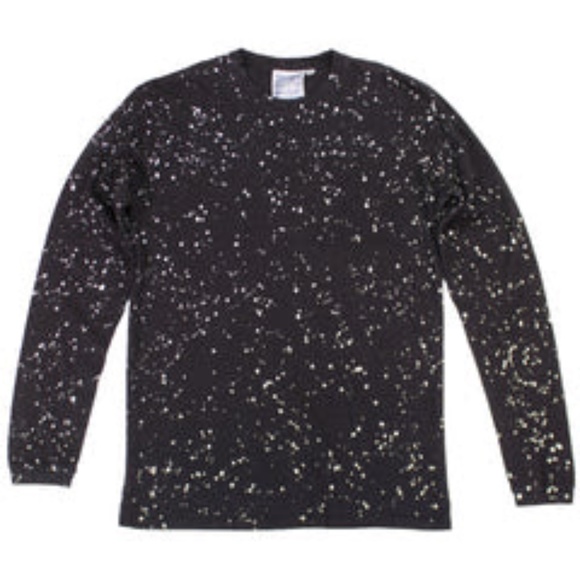 NWT Jungmaven hemp tee Black splatter paint Baja long sleeve tee size M - Picture 1 of 10